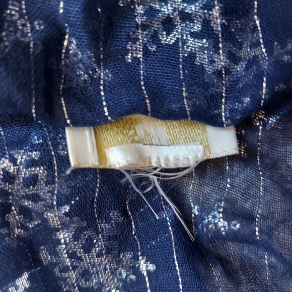 Charming Charlie Blue Silver Sheer Infinity Loop Scarf Sparkly Lightweight - Picture 9 of 10